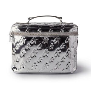 Glamaholic Metallic Silver Large Embossed Vanity Case